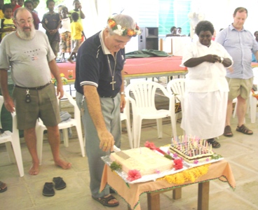 Cutting the cake