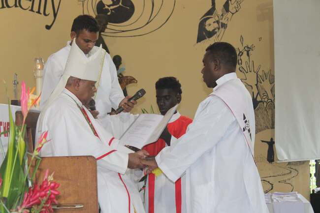 Deacon James as newly priest DoG